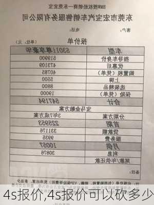 4s报价,4s报价可以砍多少