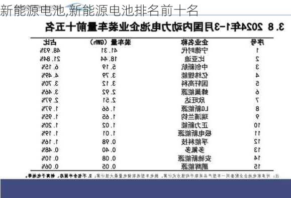 新能源电池,新能源电池排名前十名