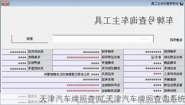 天津汽车牌照查询,天津汽车牌照查询系统