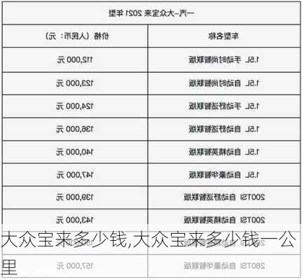 大众宝来多少钱,大众宝来多少钱一公里