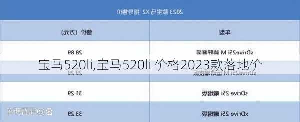 宝马520li,宝马520li 价格2023款落地价