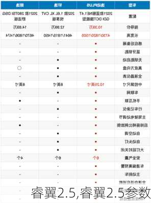 睿翼2.5,睿翼2.5参数