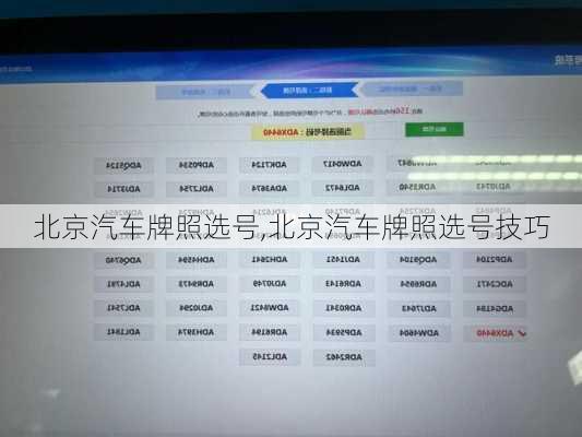北京汽车牌照选号,北京汽车牌照选号技巧