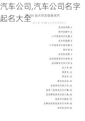 汽车公司,汽车公司名字起名大全