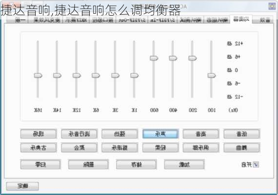 捷达音响,捷达音响怎么调均衡器