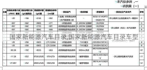 国家新能源汽车目录,国家新能源汽车目录车型