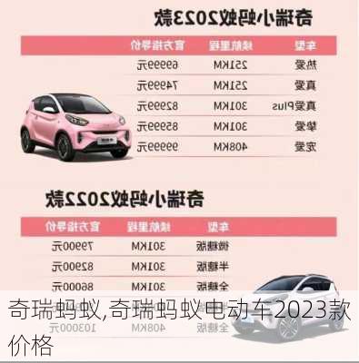 奇瑞蚂蚁,奇瑞蚂蚁电动车2023款价格