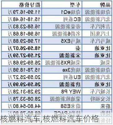 核燃料汽车,核燃料汽车价格