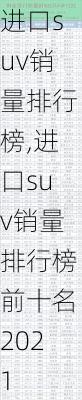 进口suv销量排行榜,进口suv销量排行榜前十名2021