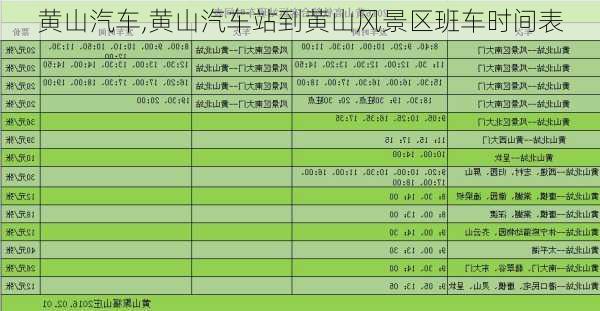 黄山汽车,黄山汽车站到黄山风景区班车时间表