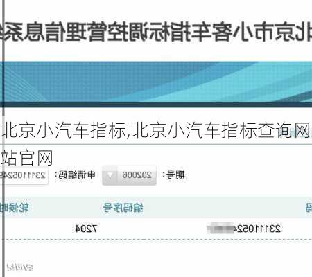 北京小汽车指标,北京小汽车指标查询网站官网