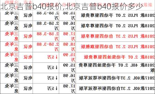 北京吉普b40报价,北京吉普b40报价多少