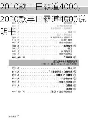 2010款丰田霸道4000,2010款丰田霸道4000说明书