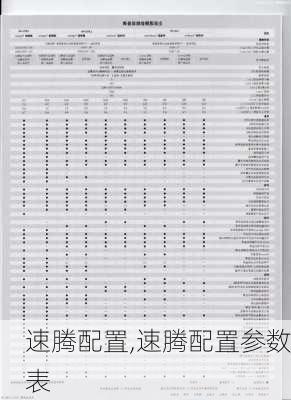 速腾配置,速腾配置参数表