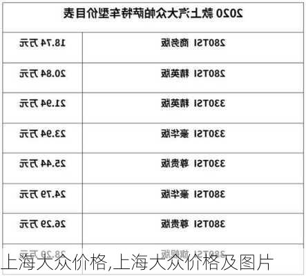 上海大众价格,上海大众价格及图片