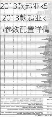 2013款起亚k5,2013款起亚k5参数配置详情