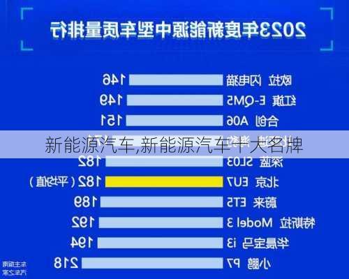 新能源汽车,新能源汽车十大名牌