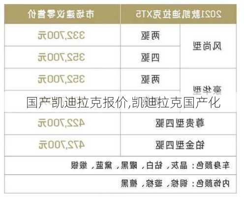 国产凯迪拉克报价,凯迪拉克国产化