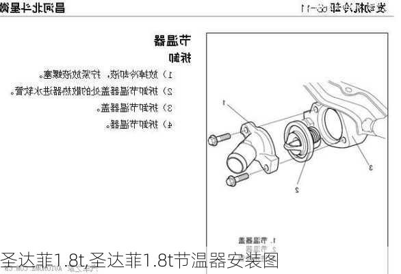 圣达菲1.8t,圣达菲1.8t节温器安装图