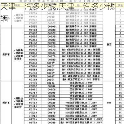 天津一汽多少钱,天津一汽多少钱一辆