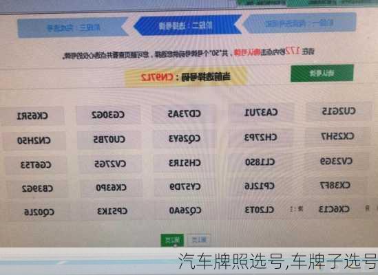 汽车牌照选号,车牌子选号