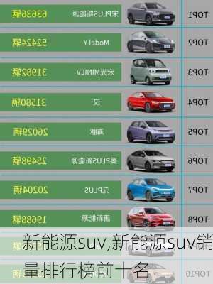 新能源suv,新能源suv销量排行榜前十名