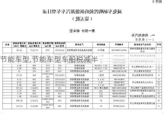 节能车型,节能车型车船税减半