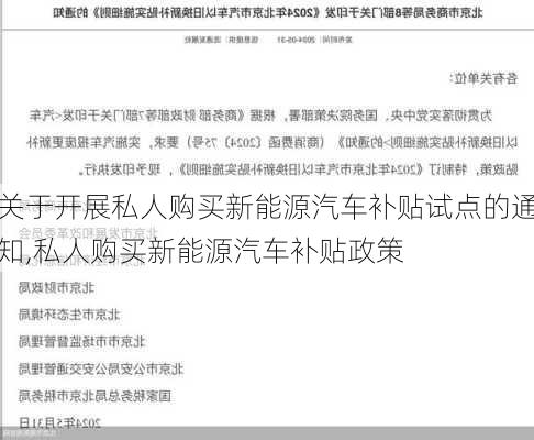 关于开展私人购买新能源汽车补贴试点的通知,私人购买新能源汽车补贴政策