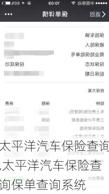 太平洋汽车保险查询,太平洋汽车保险查询保单查询系统