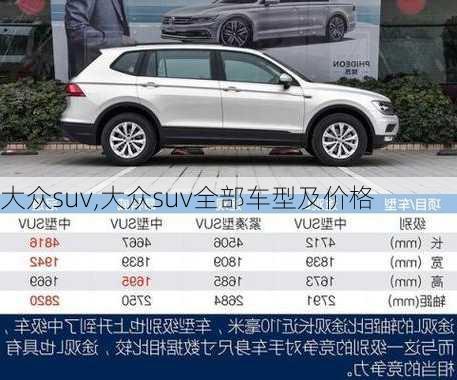 大众suv,大众suv全部车型及价格