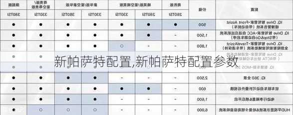 新帕萨特配置,新帕萨特配置参数