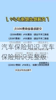 汽车保险知识,汽车保险知识完整版