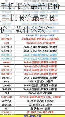 手机报价最新报价,手机报价最新报价下载什么软件