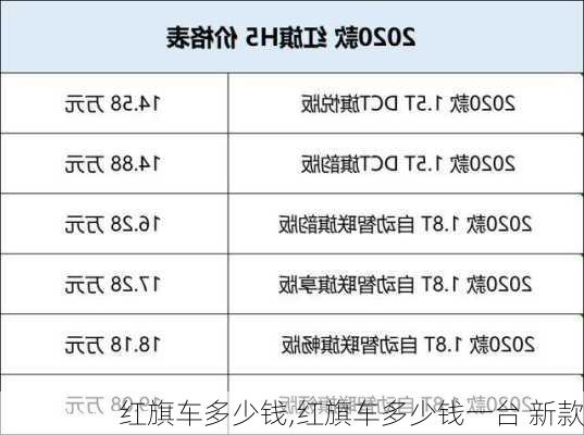 红旗车多少钱,红旗车多少钱一台 新款