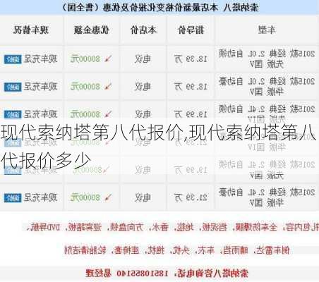 现代索纳塔第八代报价,现代索纳塔第八代报价多少