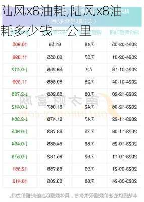 陆风x8油耗,陆风x8油耗多少钱一公里