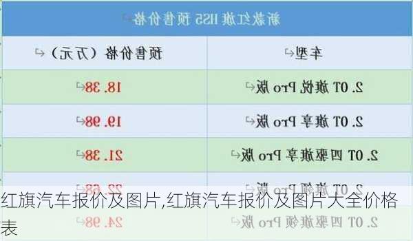 红旗汽车报价及图片,红旗汽车报价及图片大全价格表