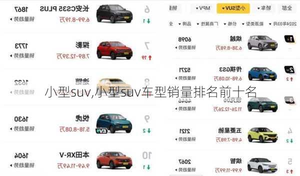 小型suv,小型suv车型销量排名前十名