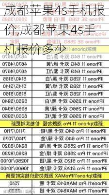 成都苹果4s手机报价,成都苹果4s手机报价多少