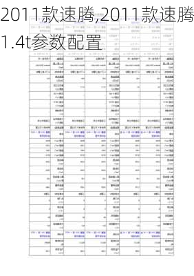 2011款速腾,2011款速腾1.4t参数配置