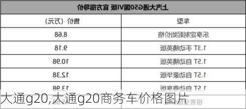 大通g20,大通g20商务车价格图片