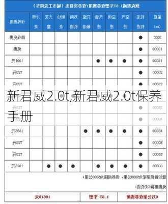 新君威2.0t,新君威2.0t保养手册