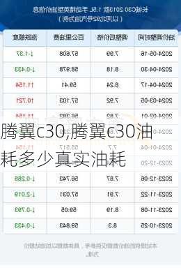 腾翼c30,腾翼c30油耗多少真实油耗