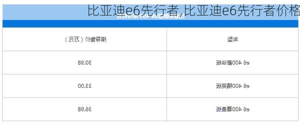 比亚迪e6先行者,比亚迪e6先行者价格