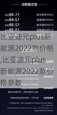 比亚迪元plus新能源2022款价格,比亚迪元plus新能源2022款价格参数