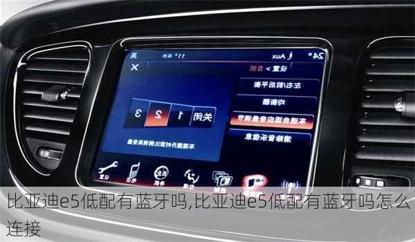 比亚迪e5低配有蓝牙吗,比亚迪e5低配有蓝牙吗怎么连接