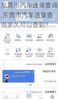 东莞市汽车违章查询,东莞市汽车违章查询多久可以查到?