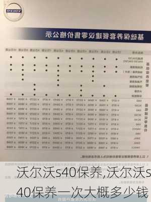 沃尔沃s40保养,沃尔沃s40保养一次大概多少钱